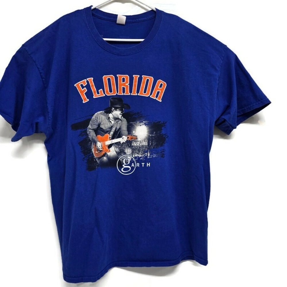 Garth Brooks Florida Stadium Tour T-Shirt Blue 2XL Hanes Country Music Concert